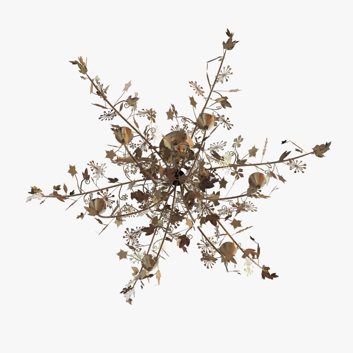 Porta romana -IVY SHADOW CHANDELIER - FOREST GOLD 3D model_2