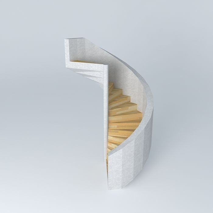 Spiral staircase aluminium Free 3D model_1