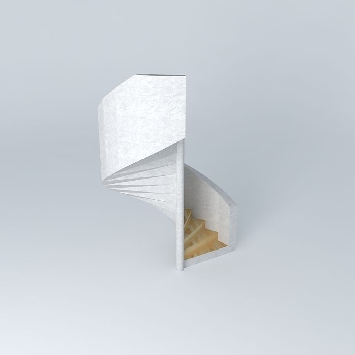 Spiral staircase aluminium Free 3D model_2
