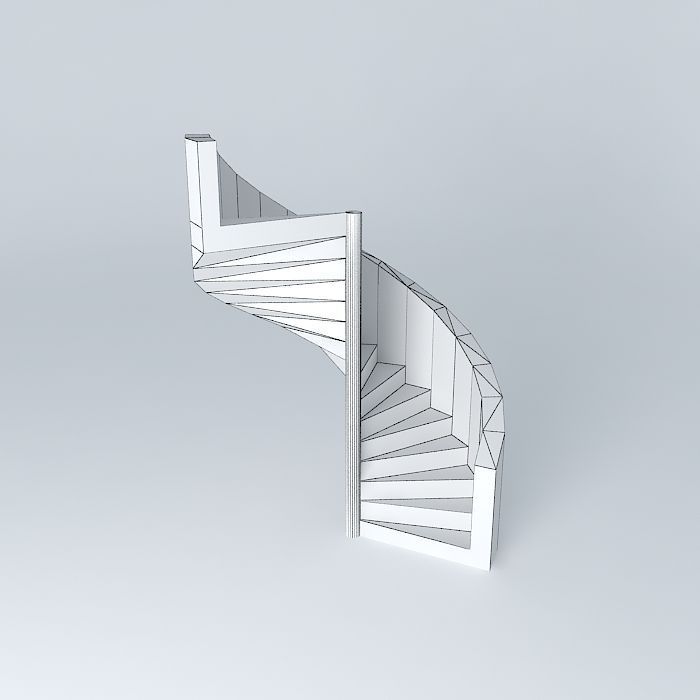 Spiral staircase aluminium Free 3D model_4
