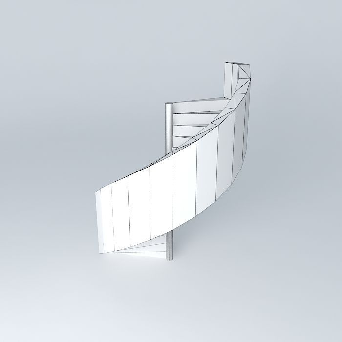 Spiral staircase aluminium Free 3D model_3