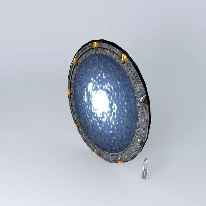 stargate spaceship with star in middle Free 3D model_0