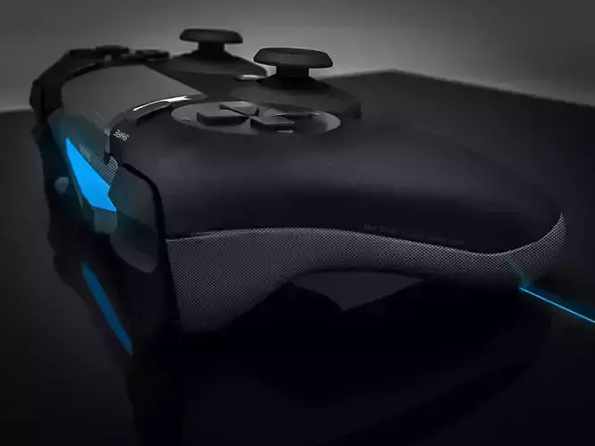 Playstation 4 Console with Controller and Docking Station Low-poly 3D model