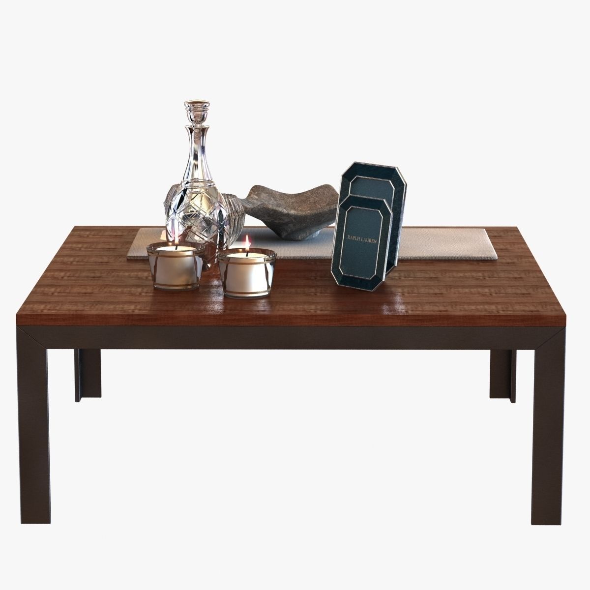 Coffee table with decor 3D model_3