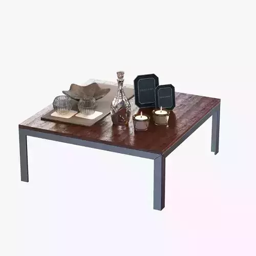Coffee table with decor 3D model