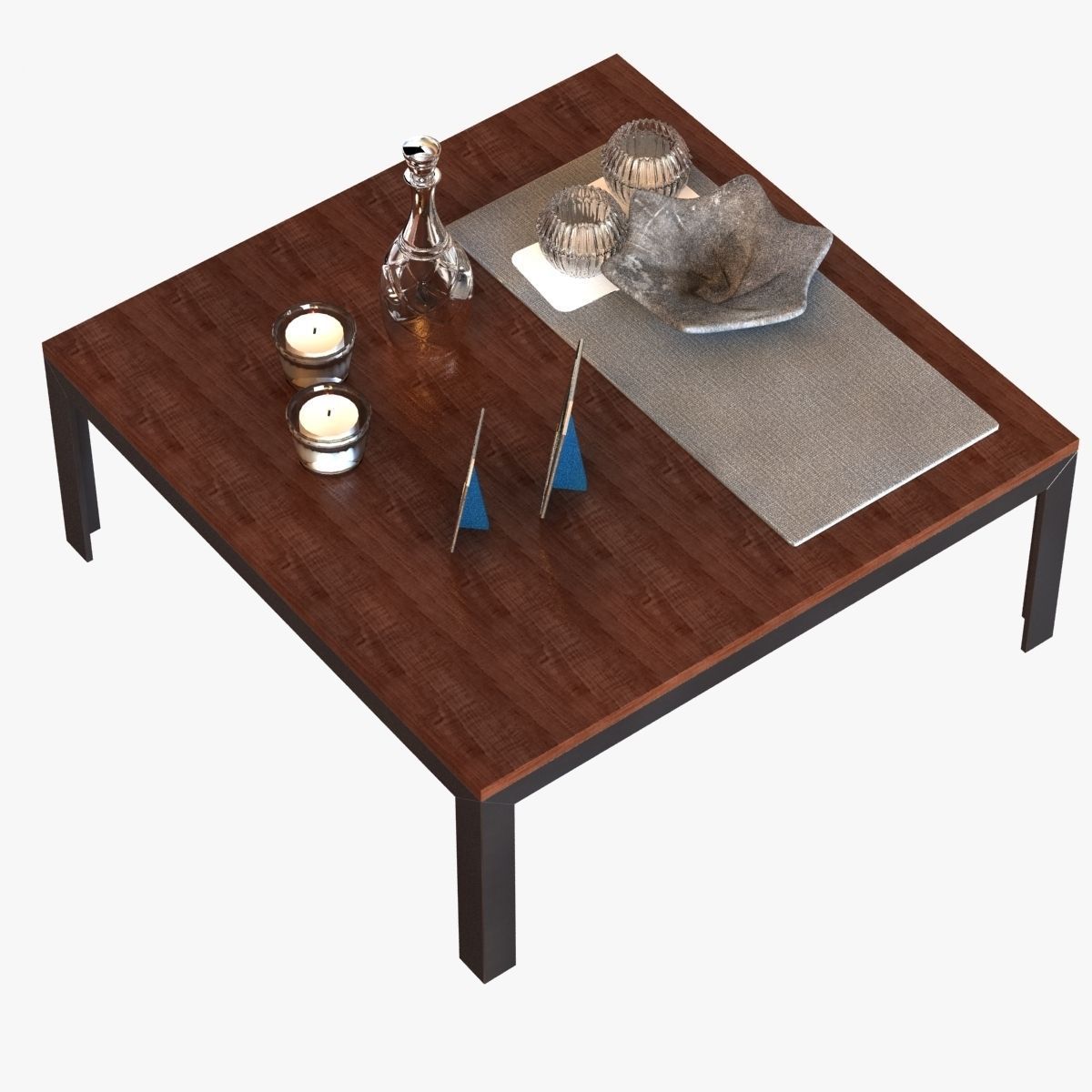 Coffee table with decor 3D model_5