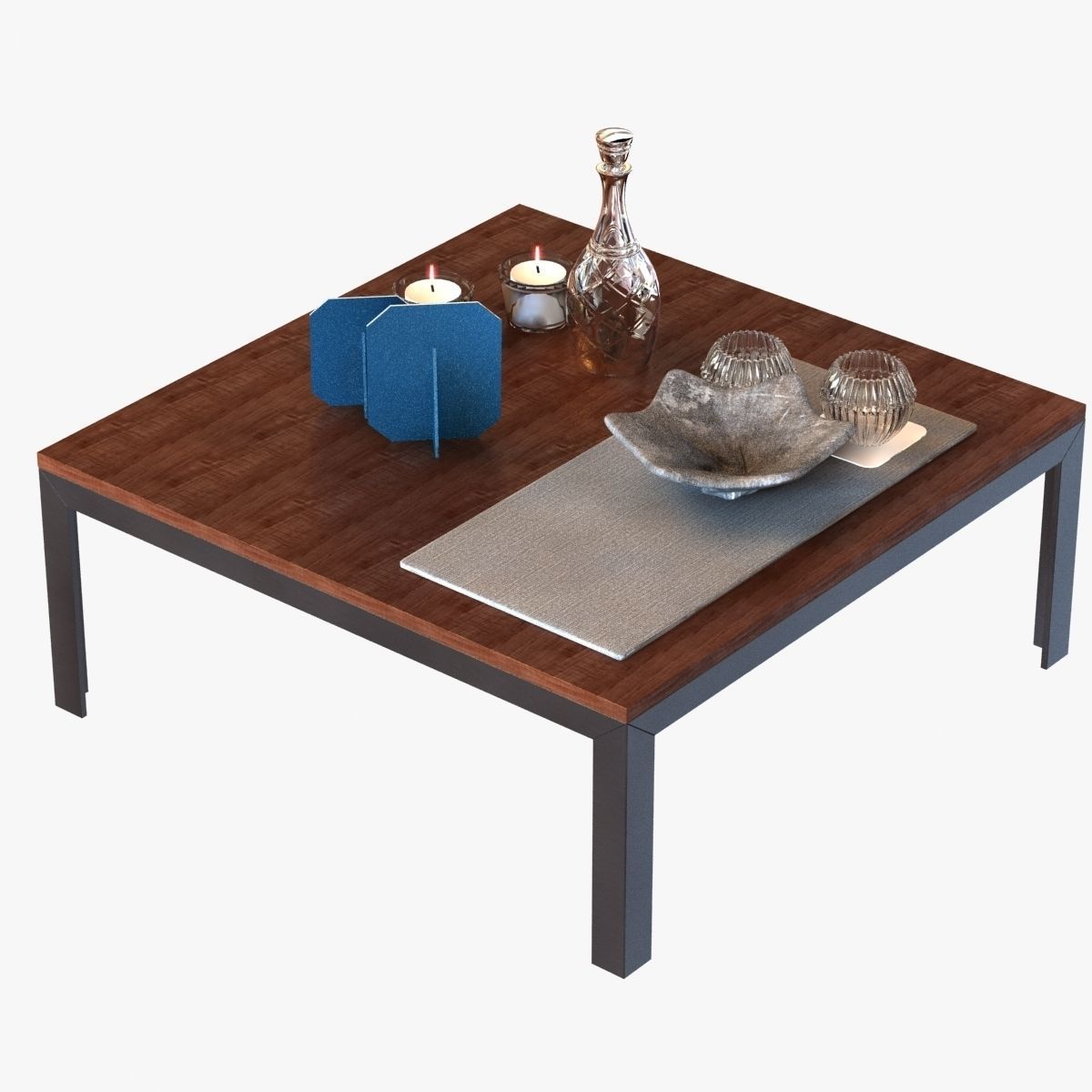 Coffee table with decor 3D model_2