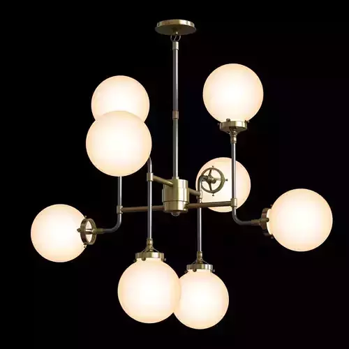 Restoration Hardware BISTRO GLOBE MILK GLASS 8-LIGHT CHANDELIER