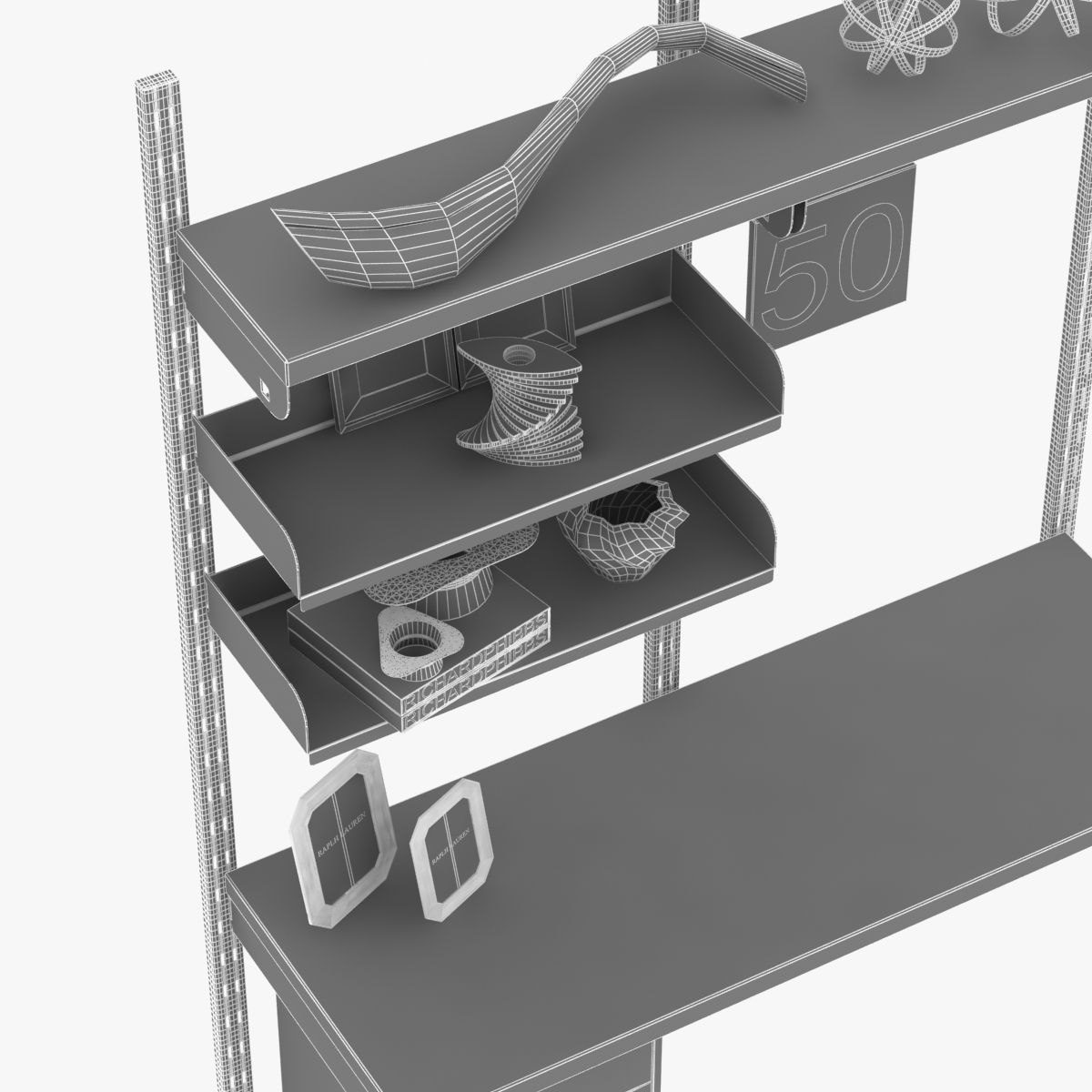 Design Modular Wall Storage System 3D Model .max .obj .3ds