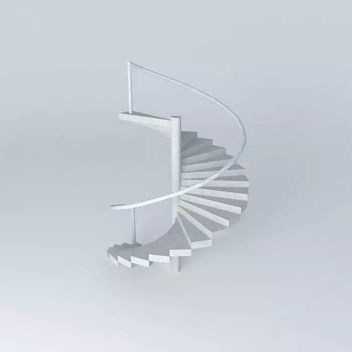 Spiral white stairs Free 3D model_0