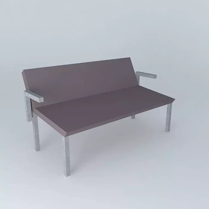 Comfortable couch with feet and arm rests Free 3D model