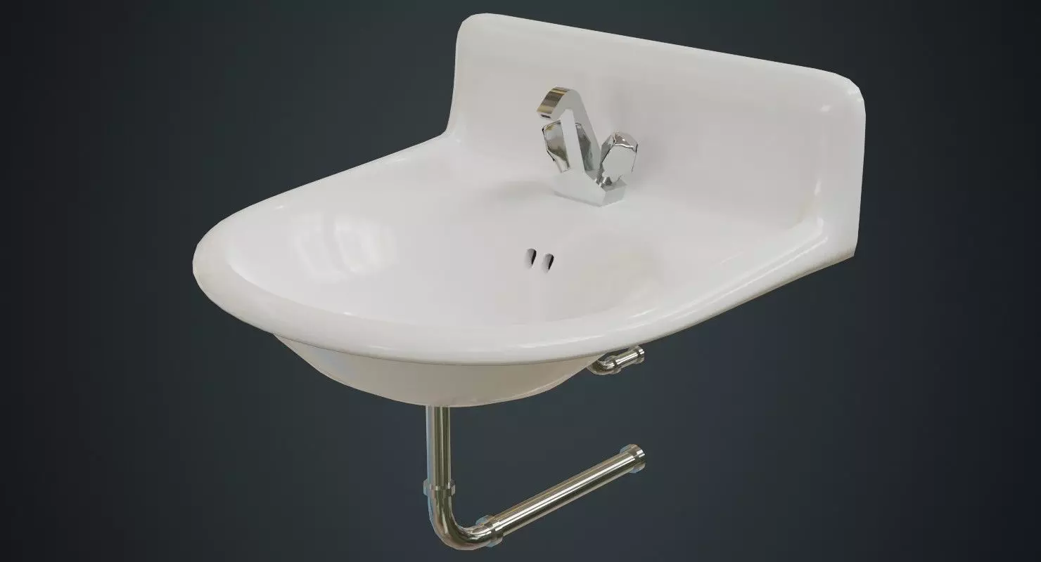 Sink 1A Low-poly 3D model_0