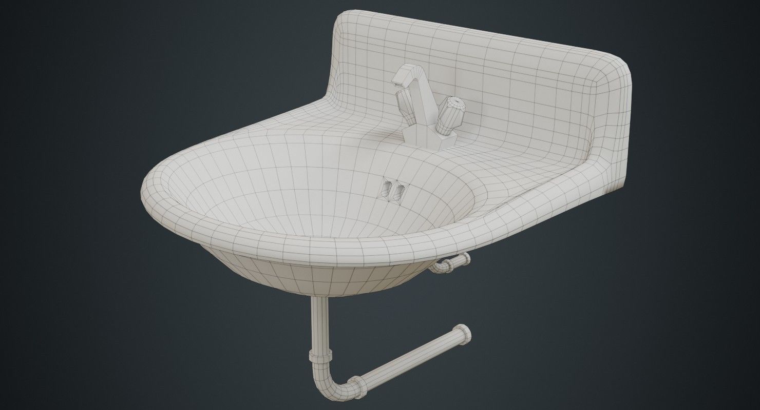 Sink 1A Low-poly 3D model_6