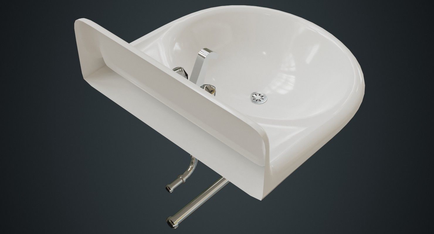 Sink 1A Low-poly 3D model_2