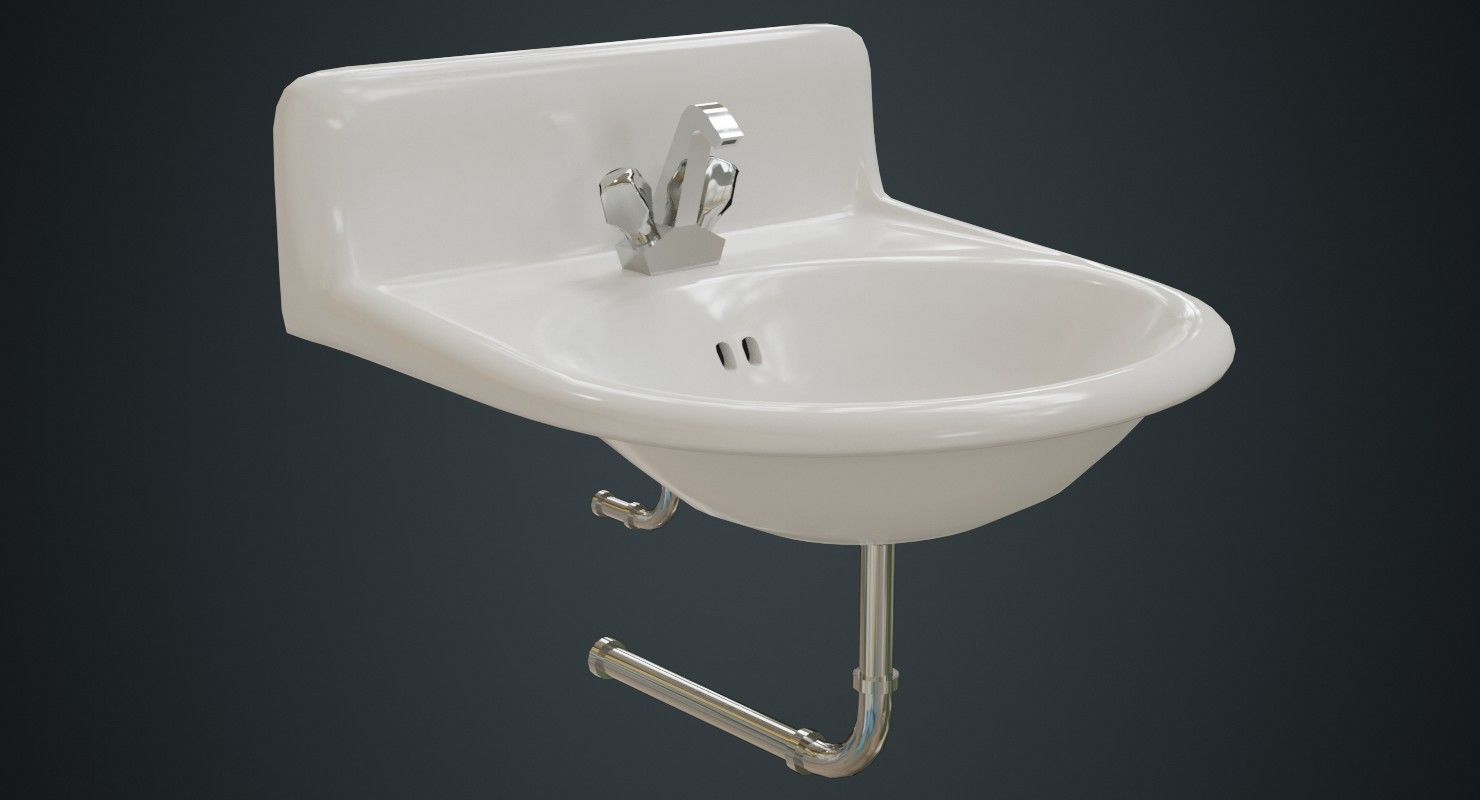 Sink 1A Low-poly 3D model_1