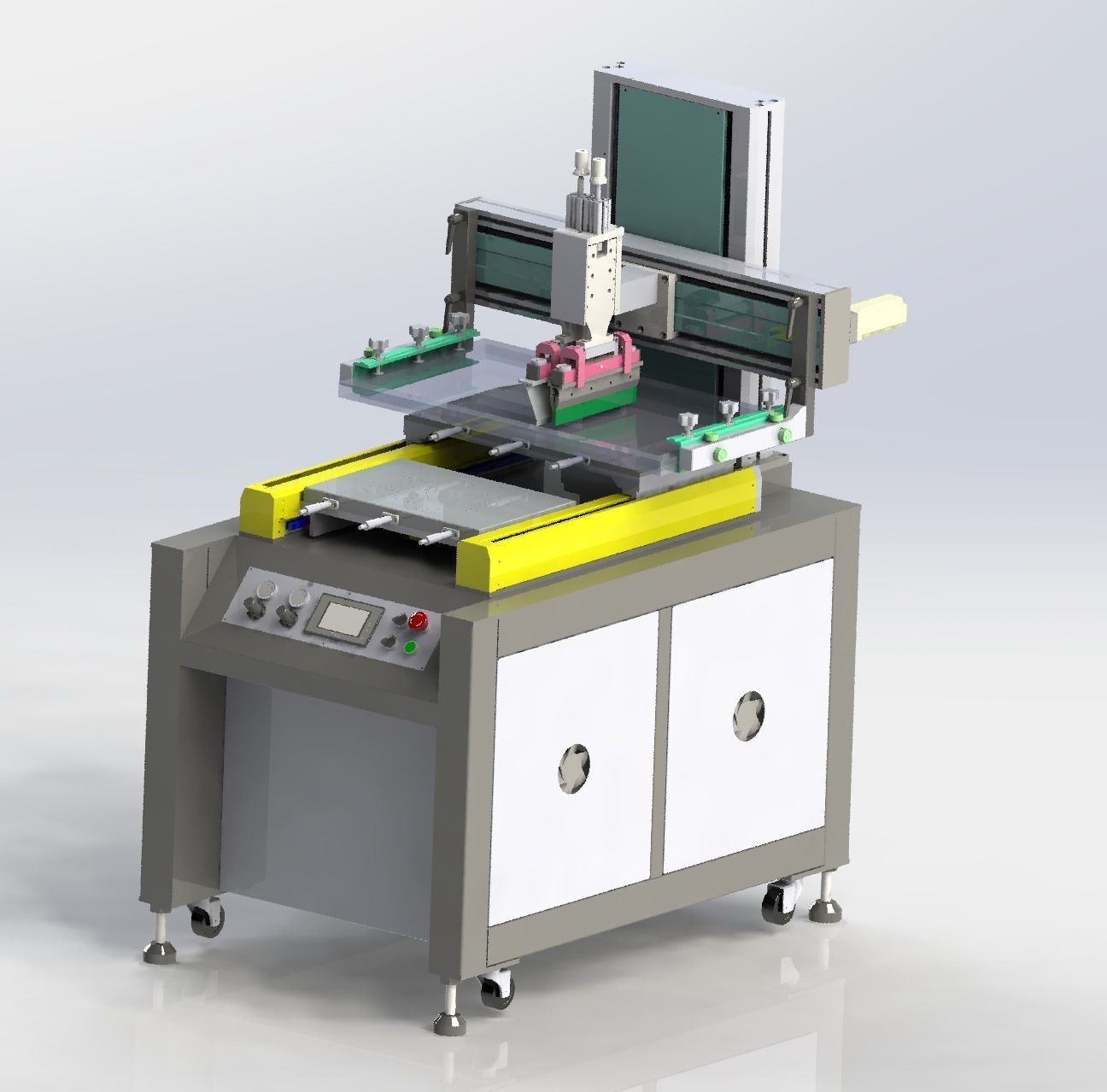 Double platform screen printing machine