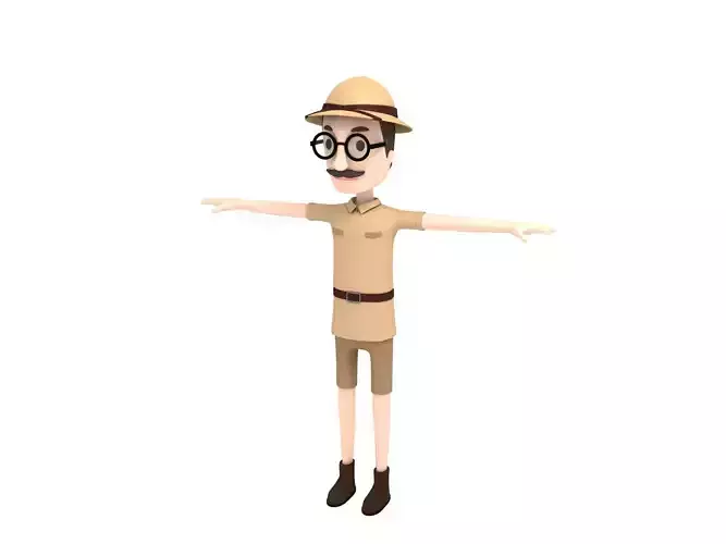 CartoonMan023 Safari Man 3D model