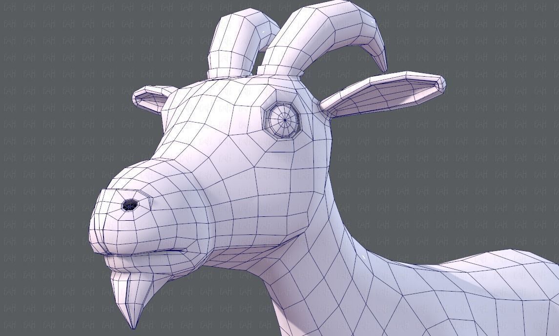 Goat V01 Low-poly 3D model_44
