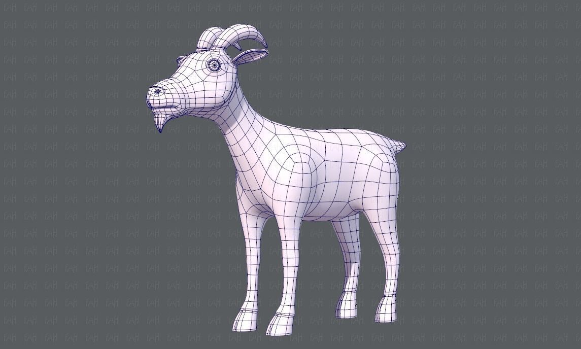 Goat V01 Low-poly 3D model_16