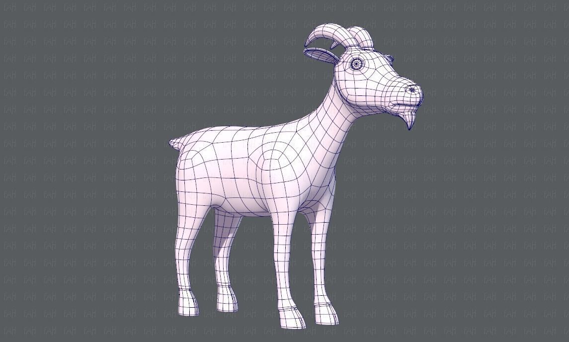 Goat V01 Low-poly 3D model_10