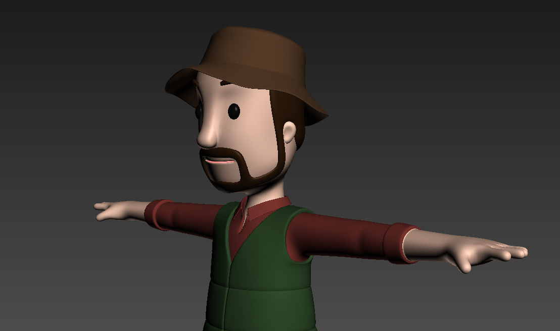 CartoonMan027 Camping Man 3D model_10