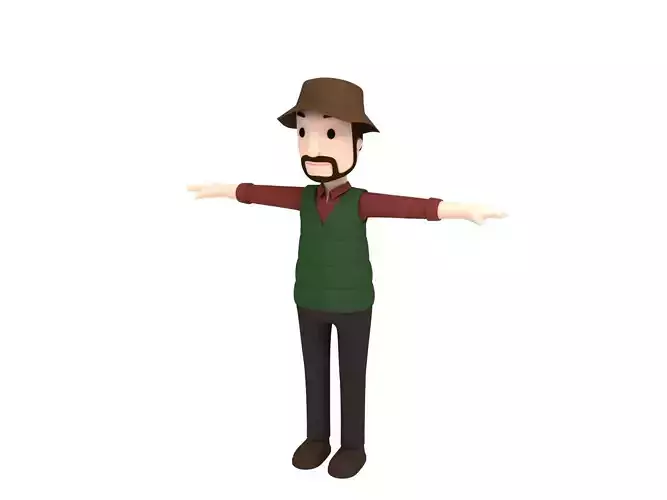 CartoonMan027 Camping Man