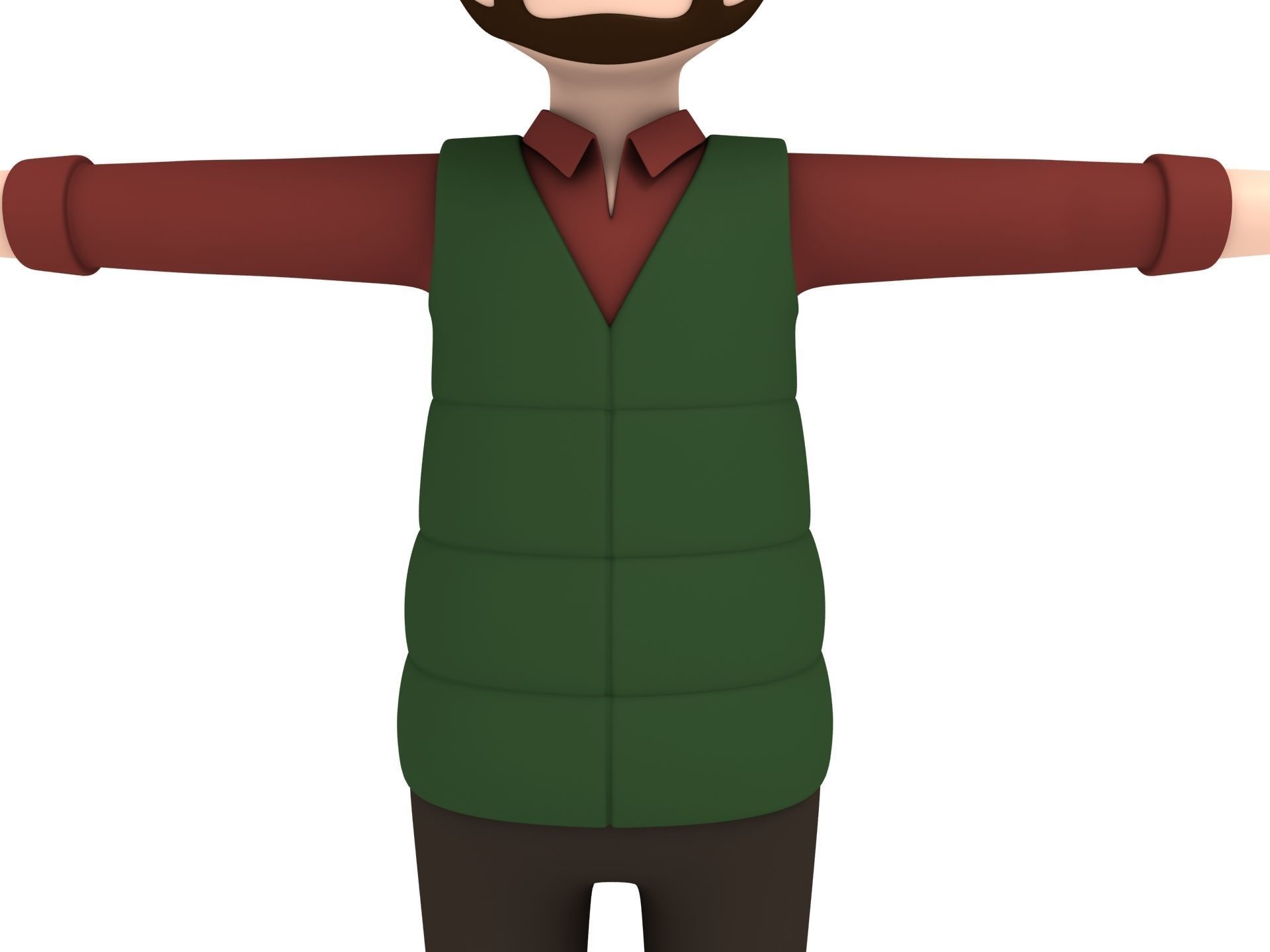 CartoonMan027 Camping Man 3D model_6