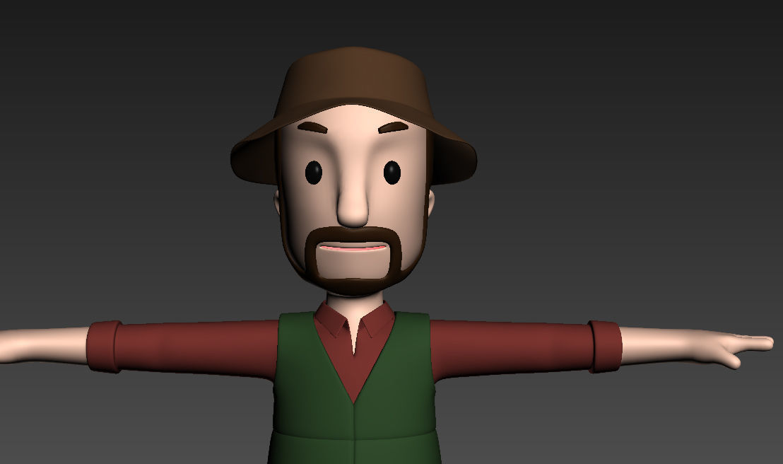 CartoonMan027 Camping Man 3D model_12