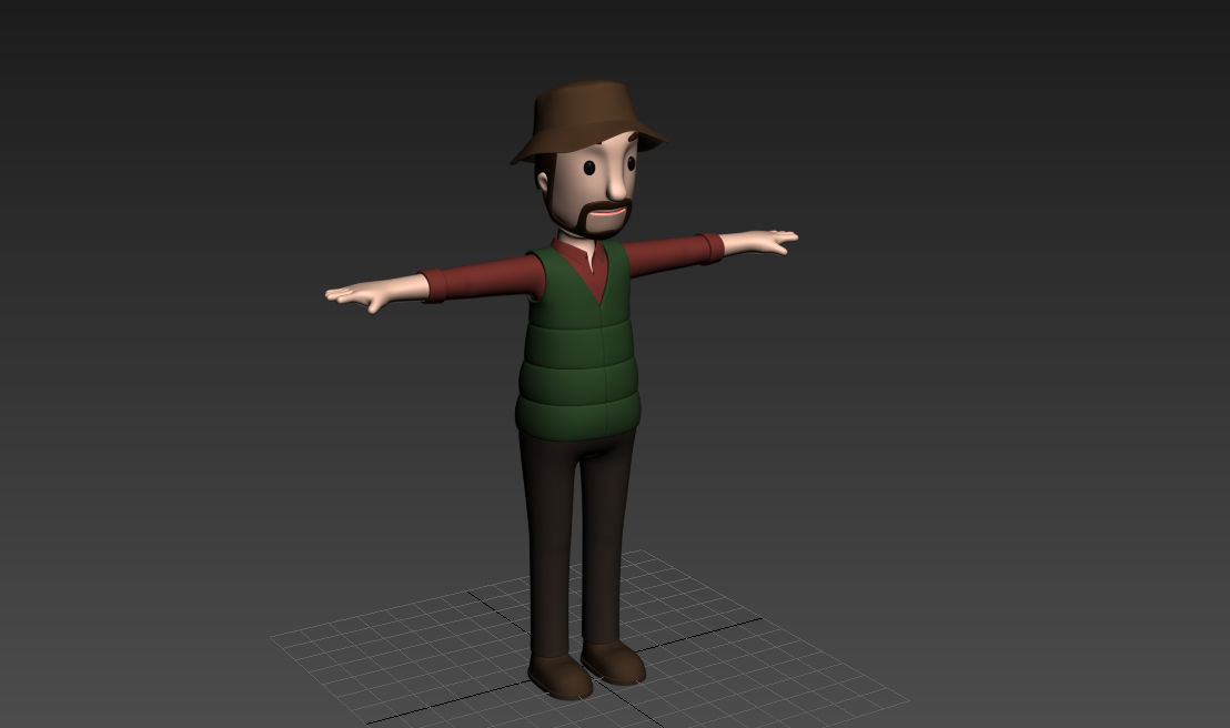 CartoonMan027 Camping Man 3D model_8