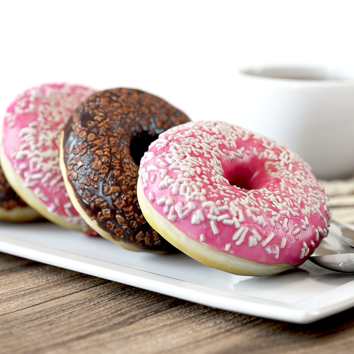 Coffee shop Donuts set 02 3D model_4