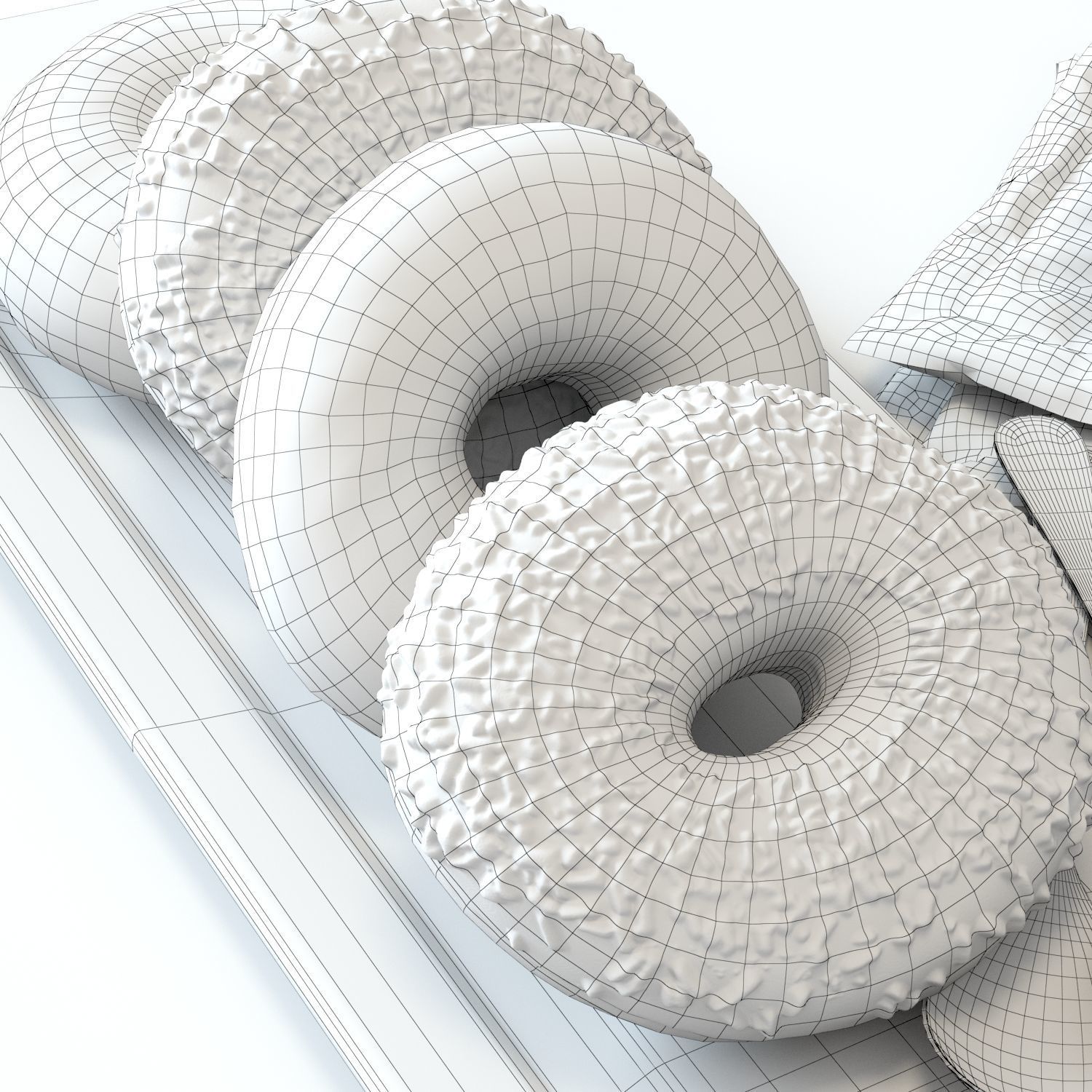 Coffee shop Donuts set 02 3D model_7