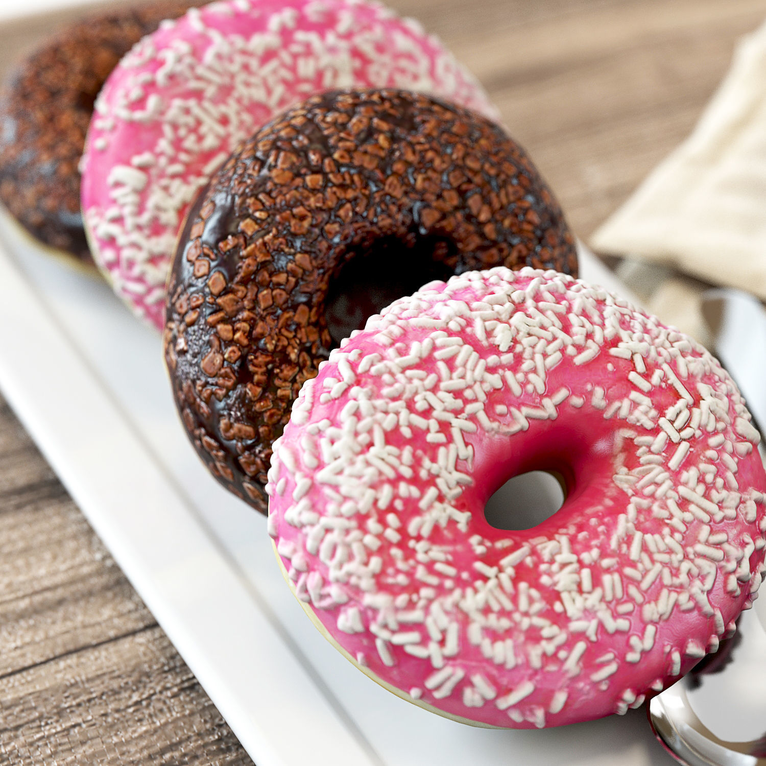 Coffee shop Donuts set 02 3D model_6