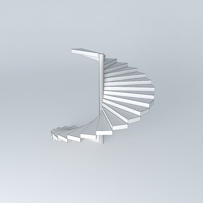Architectural spiral staircase Free 3D model_3