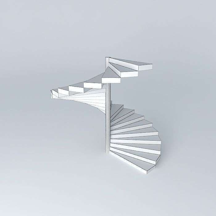Architectural spiral staircase Free 3D model_4