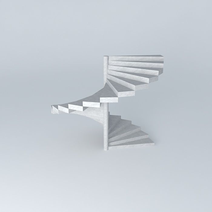 Architectural spiral staircase Free 3D model_2