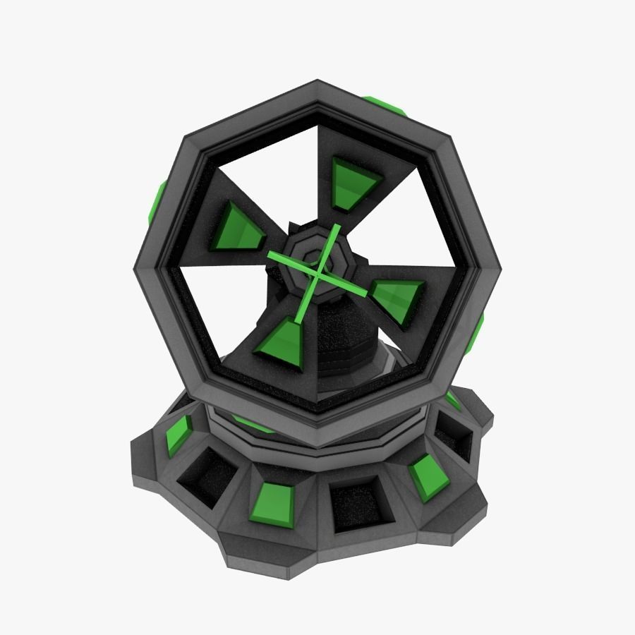 Sci-fi Communication Antenna Low-poly Low-poly 3D model_1