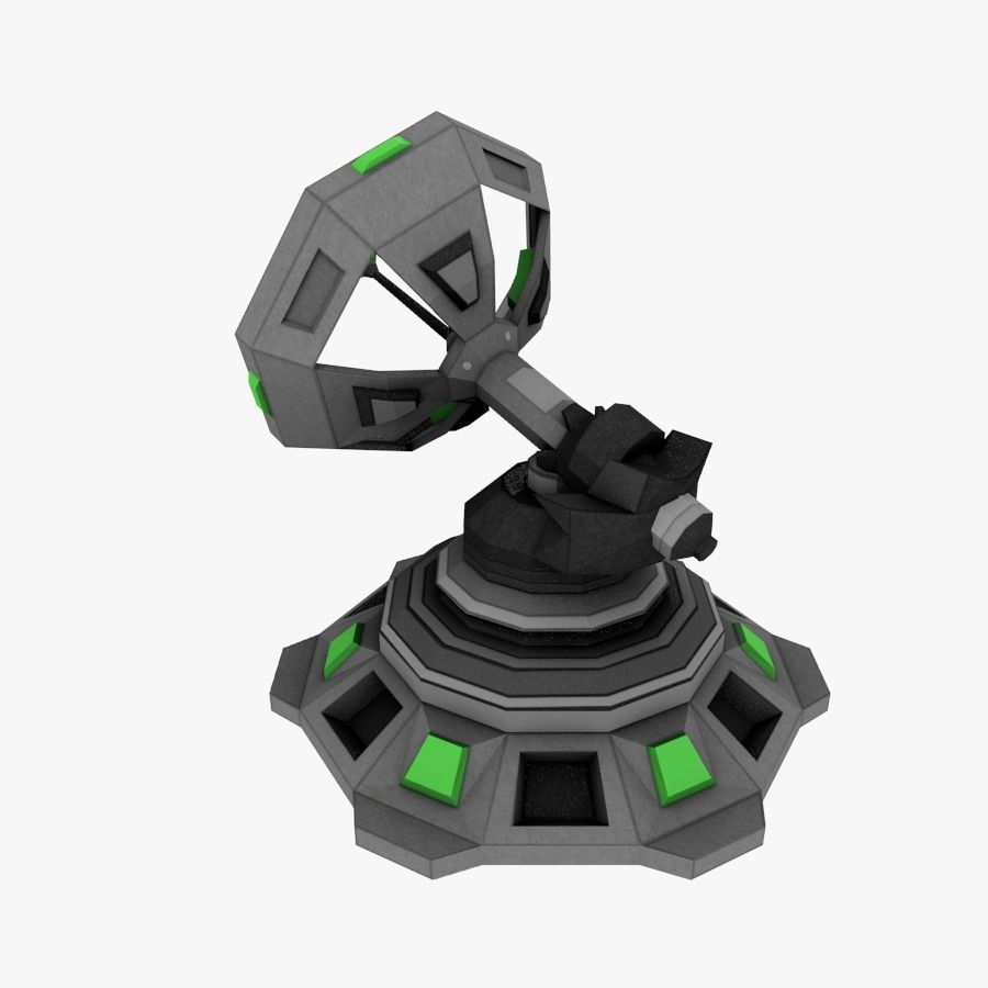 Sci-fi Communication Antenna Low-poly Low-poly 3D model_3