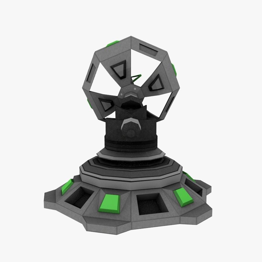 Sci-fi Communication Antenna Low-poly Low-poly 3D model_4