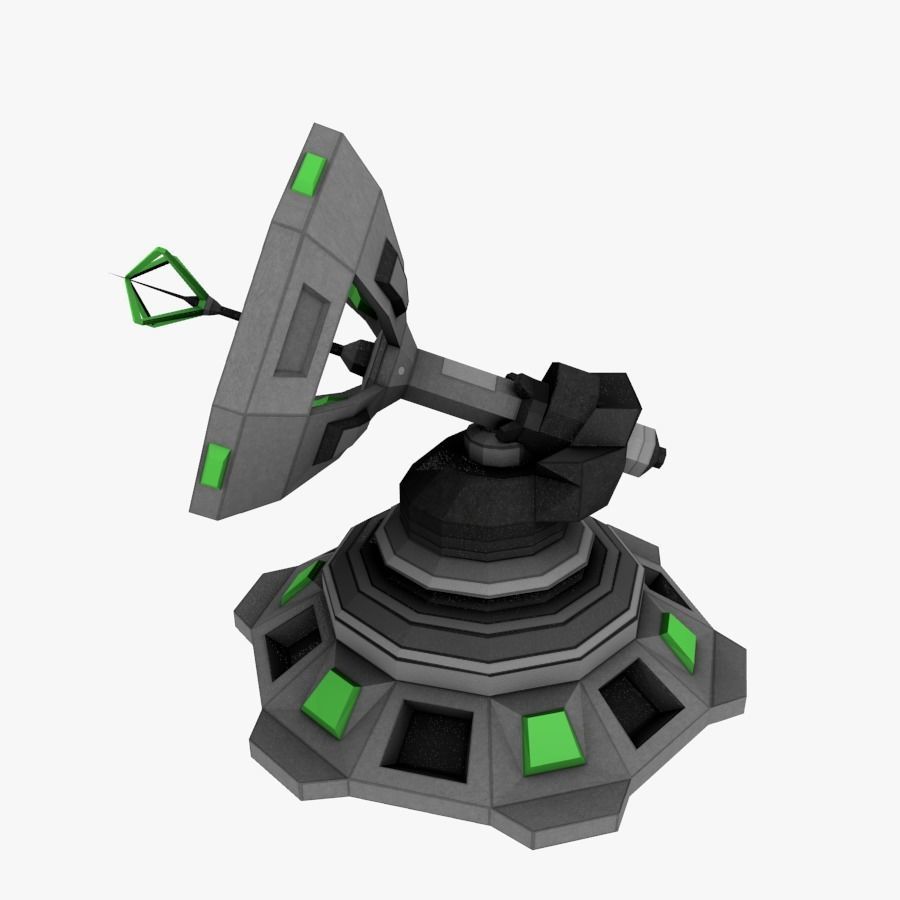 Sci-fi Communication Antenna Low-poly Low-poly 3D model_2