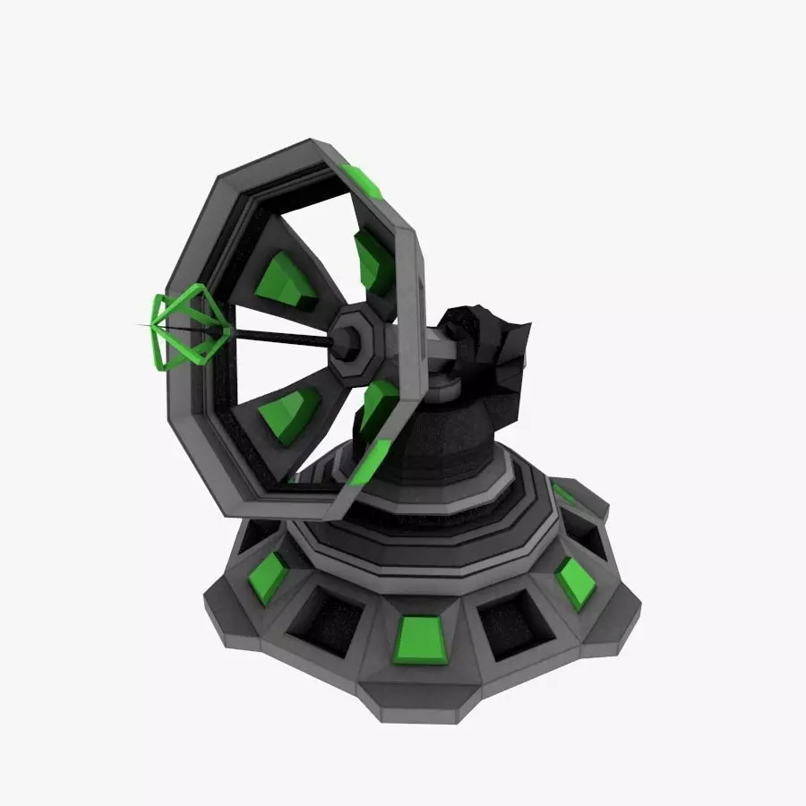 Sci-fi Communication Antenna Low-poly Low-poly 3D model_0