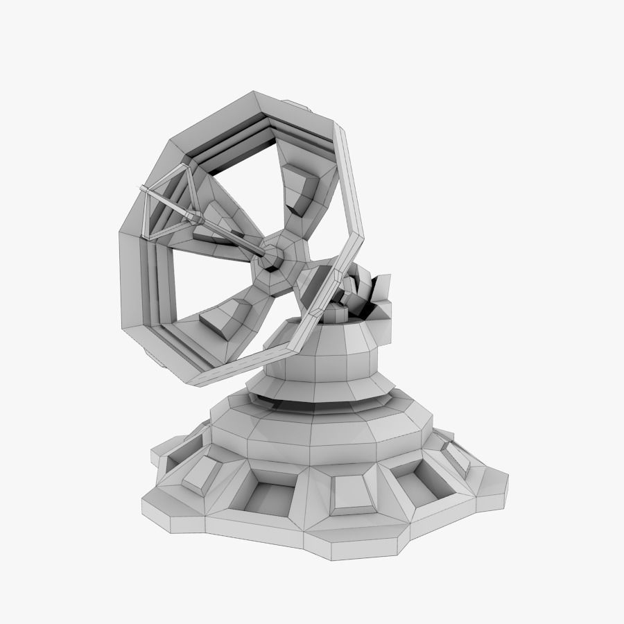 Sci-fi Communication Antenna Low-poly Low-poly 3D model_5