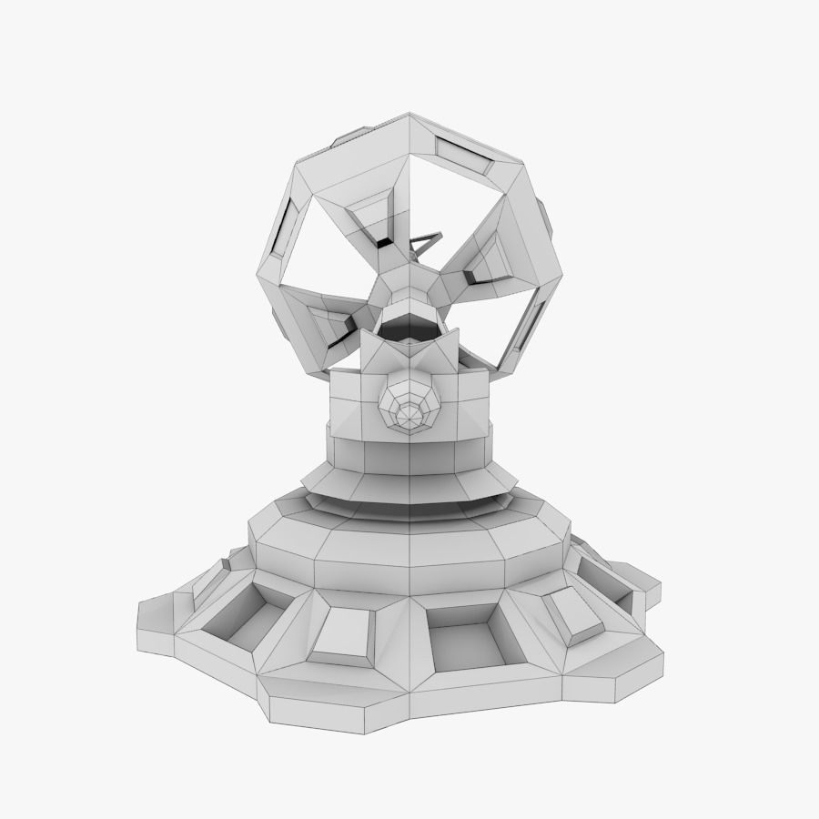 Sci-fi Communication Antenna Low-poly Low-poly 3D model_6