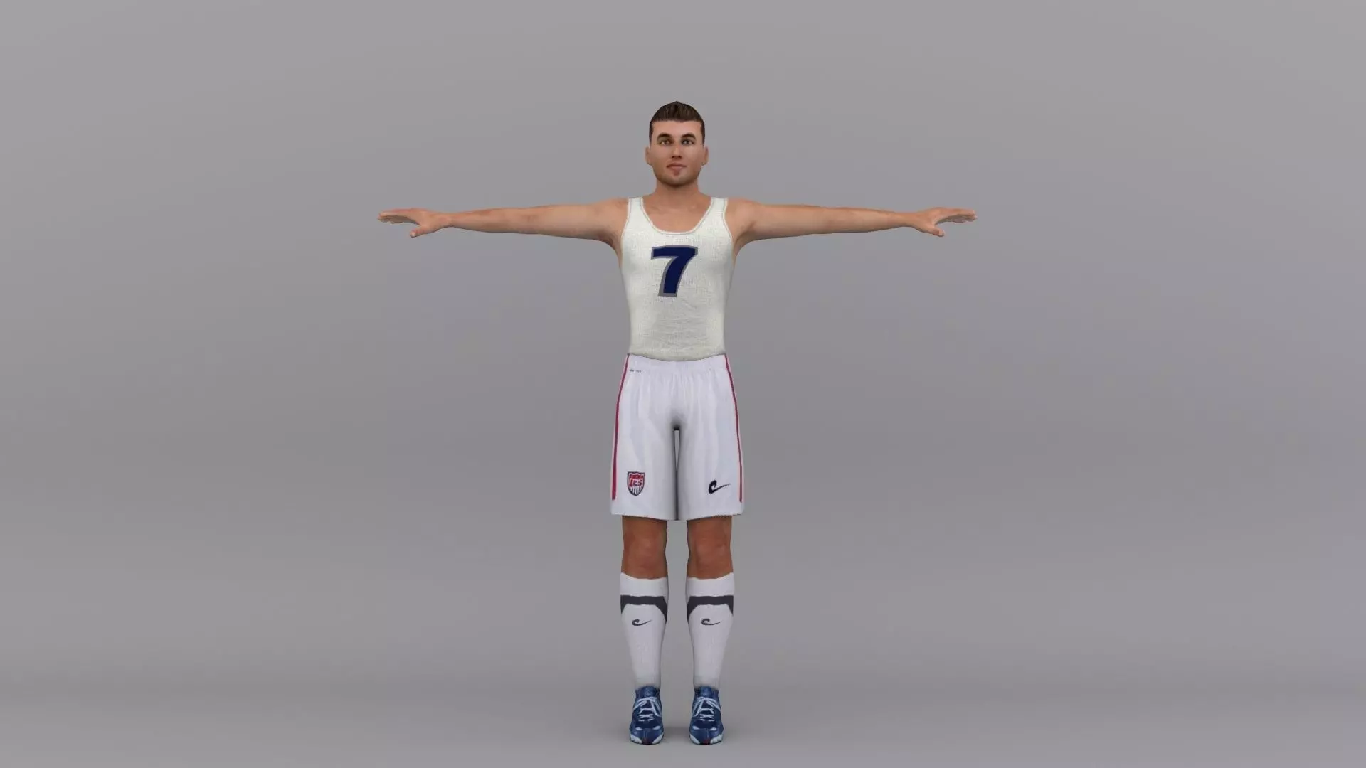 Male-character soccer player Low-poly 3D model_0