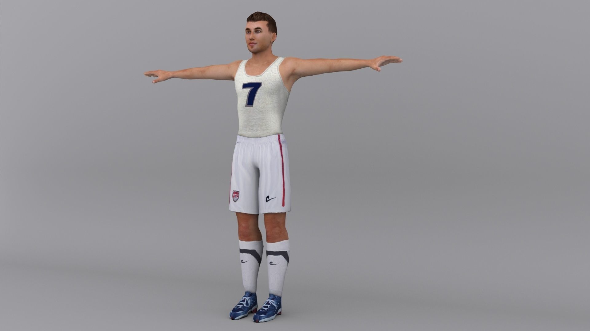 Male-character soccer player Low-poly 3D model_2