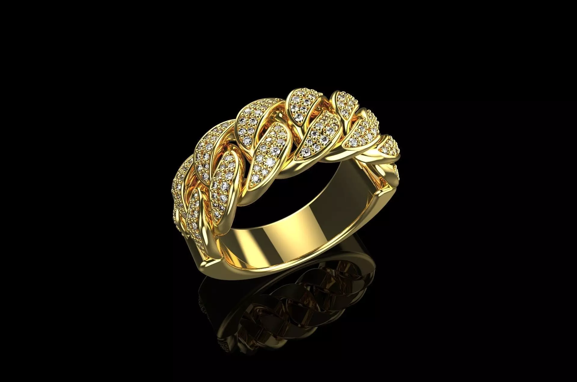 Diamond Cuban Ring N5 3D print model