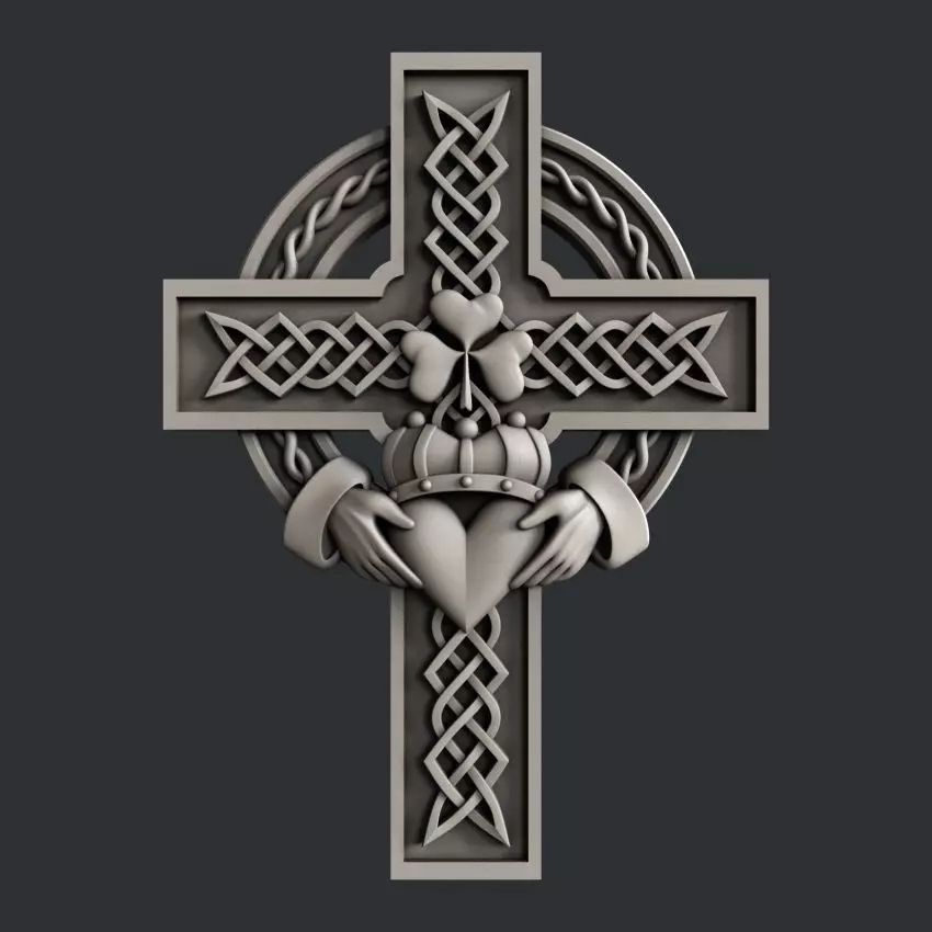 3d STL models for CNC or 3d printer celtic cross 3D print model_0