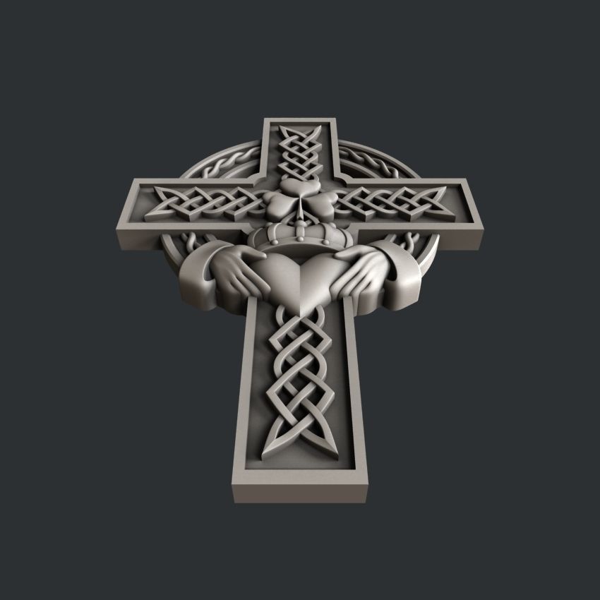 3d STL models for CNC or 3d printer celtic cross 3D print model_3