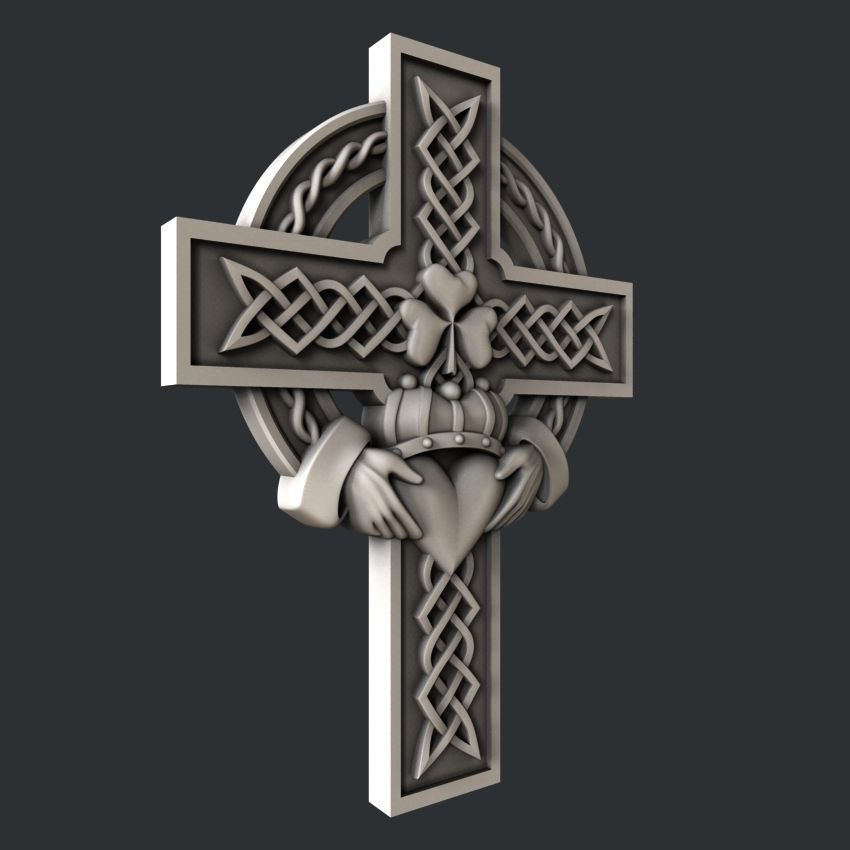 3d STL models for CNC or 3d printer celtic cross 3D print model_1