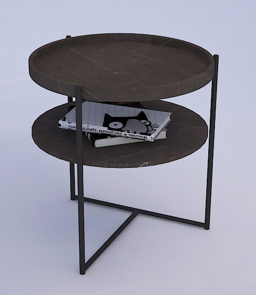 Circle table 3D model_2