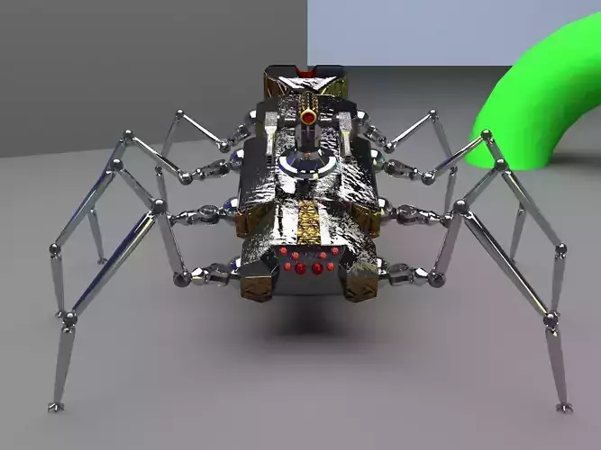 Robot Spider Low-poly 3D model